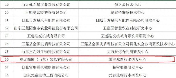 上阳网配资 亚太森博获得市级“一企一技术”研发中心认定