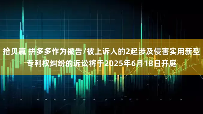 拾贝赢 拼多多作为被告/被上诉人的2起涉及侵害实用新型专利权纠纷的诉讼将于2025年6月18日开庭